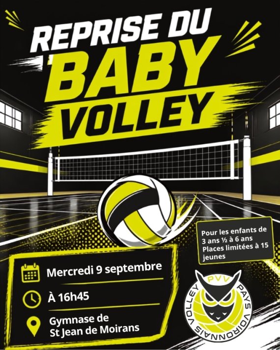 Reprise du Baby Volley au Pays Voironnais Volley : Éveil sportif et ludique dès 3 ans et demi !